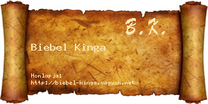 Biebel Kinga névjegykártya